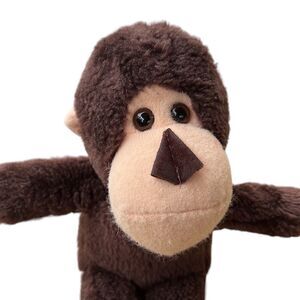 Vintage Acme 6” Sitting Brown Monkey Plush Stuffed Animal